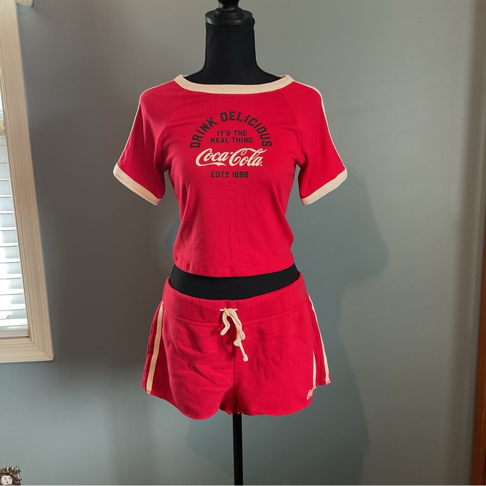 PacSun Red and Cream Coca-Cola Two-Piece Lounge Set